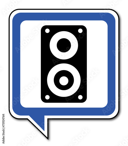 Logo baffle, enceinte, haut-parleur.