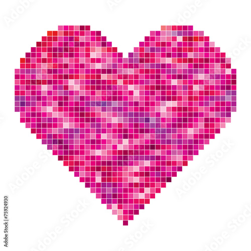vector heart made of pixels