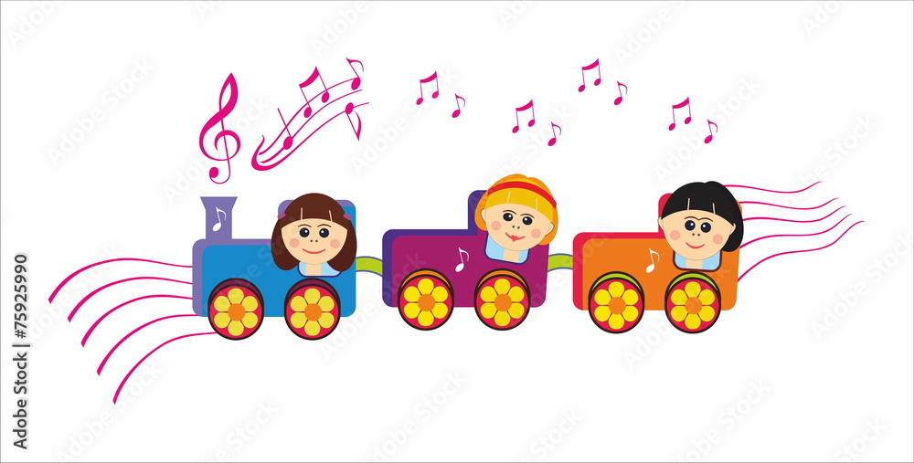 Fototapeta premium musical children train