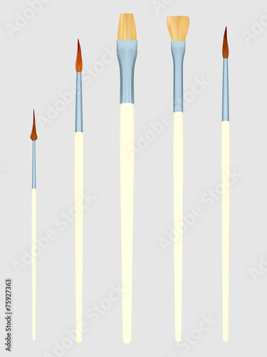 Set of Painting brushes. Vector illustration