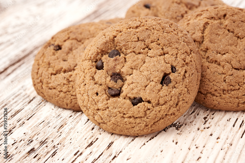 oat cookies on wooden table