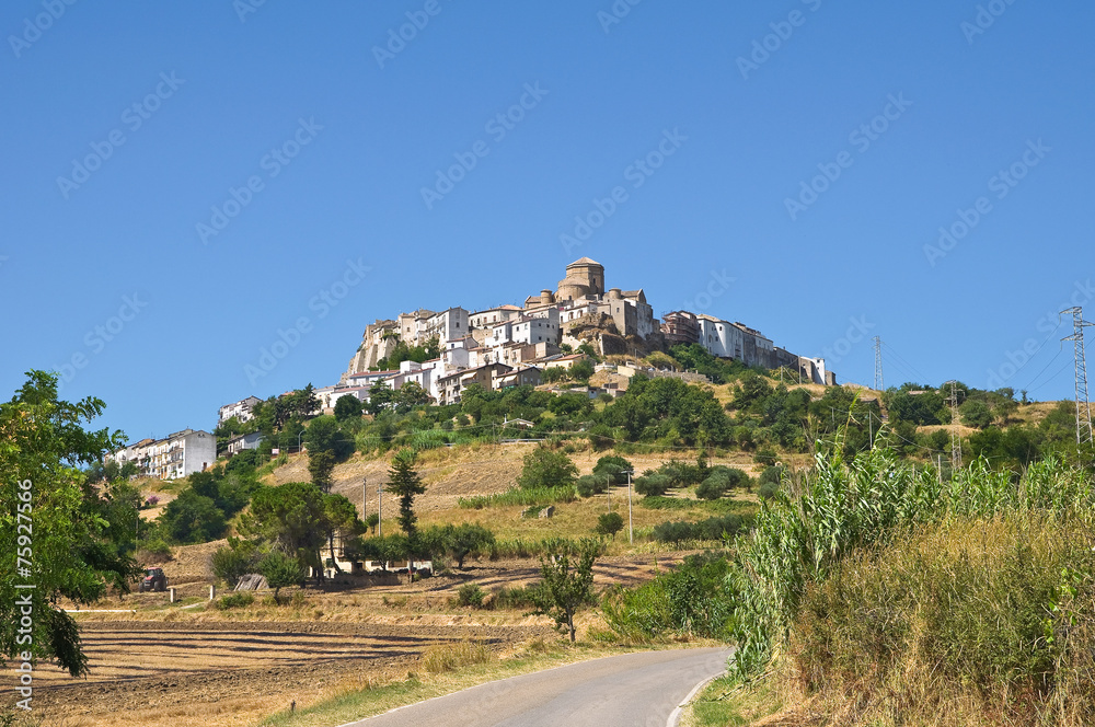 Panoramic view of Acerenza. Basilicata. Italy.