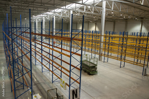 Obraz w ramie empty new warehouse prepared to start business