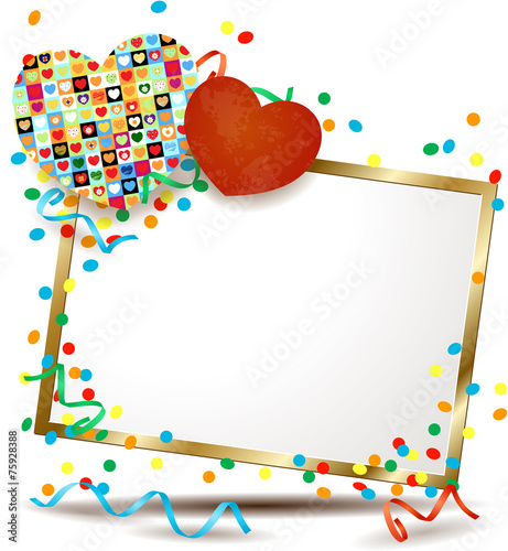 Valentine signboard with hearts