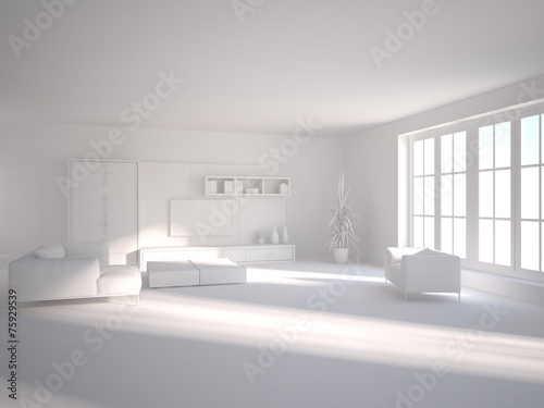 grey 3d interior design