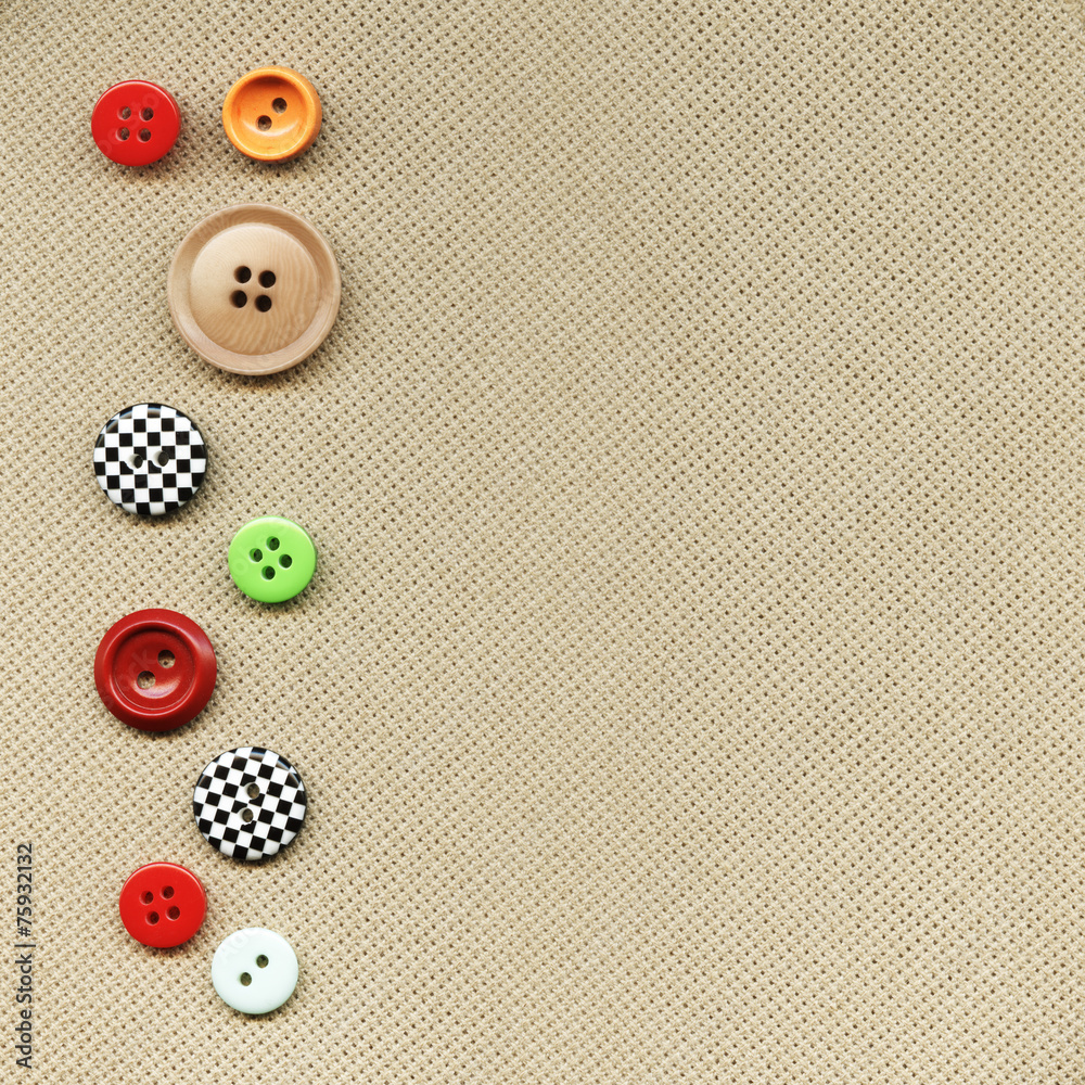 Buttons on fabric Buttons on fabric