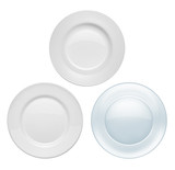 Plates on white background