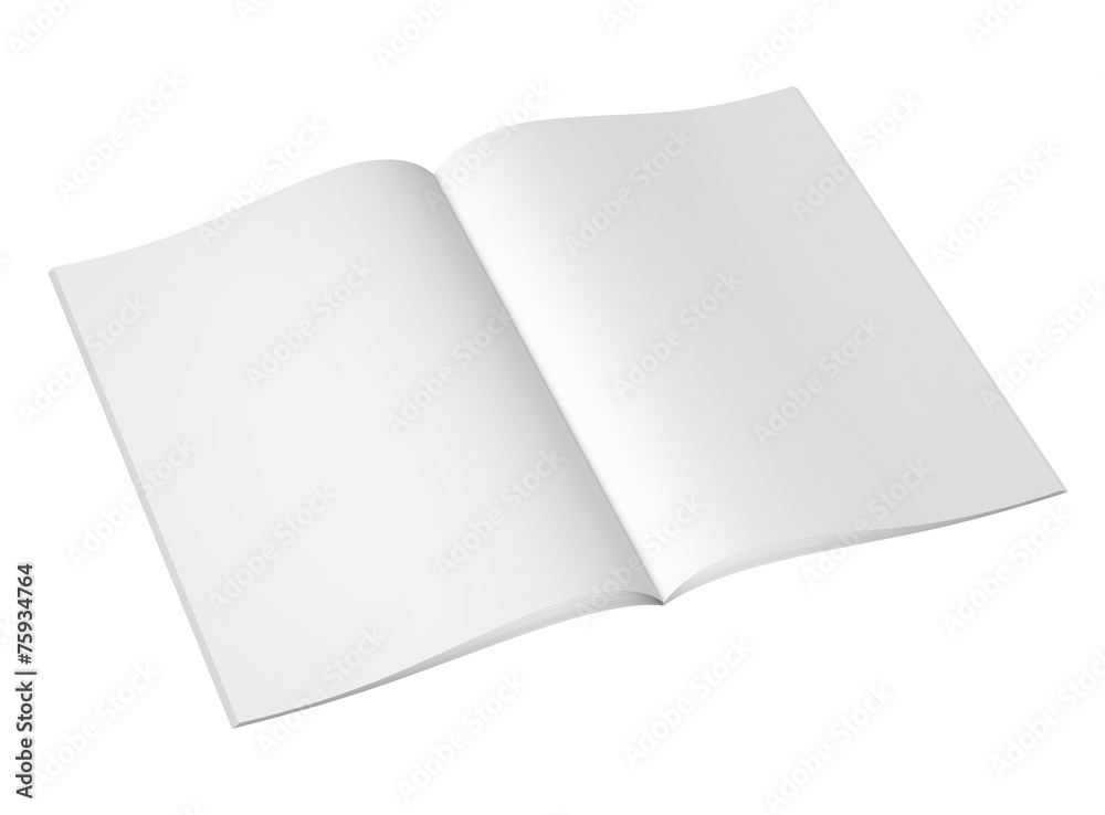 blank magazine or book on white background blank magazine or book on white background