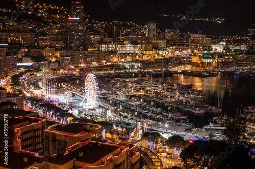 Monte Carlo skyline at night  French Riviera