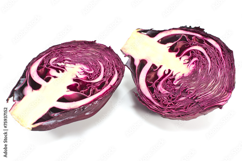 Red cabbage isolated on white Red cabbage isolated on white