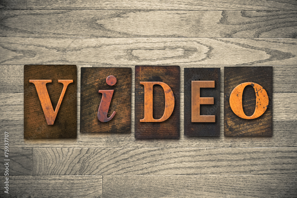Fototapeta premium Video Concept Wooden Letterpress Type