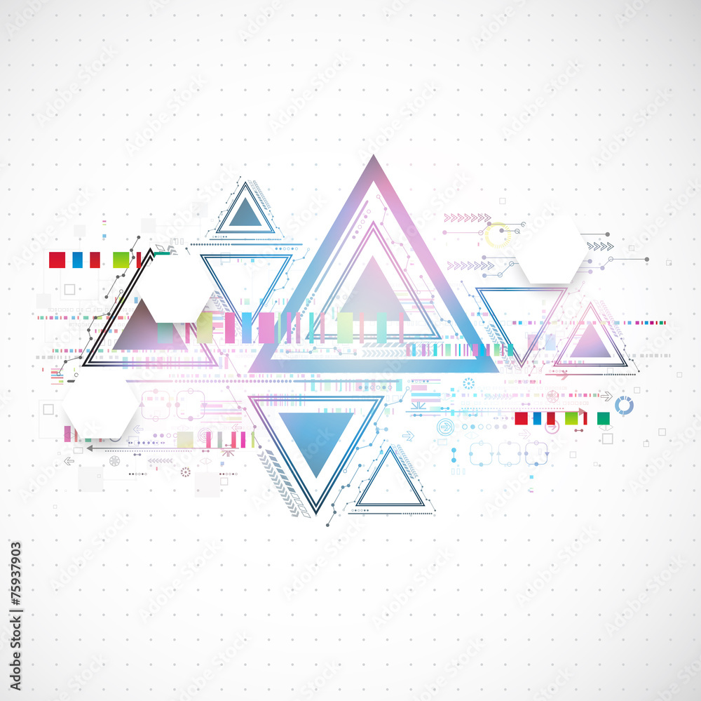 Abstract technology triangle background.