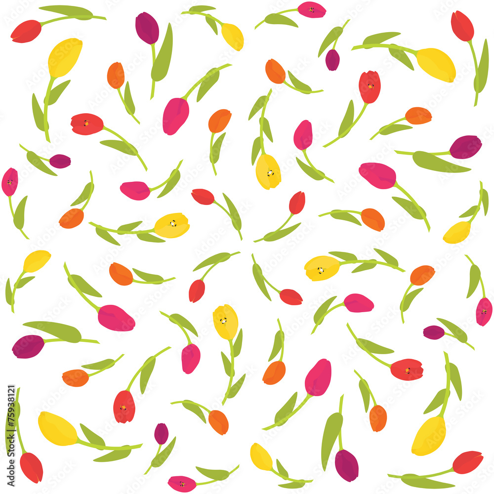 Tulip seamless pattern on white background Tulip seamless pattern on white background