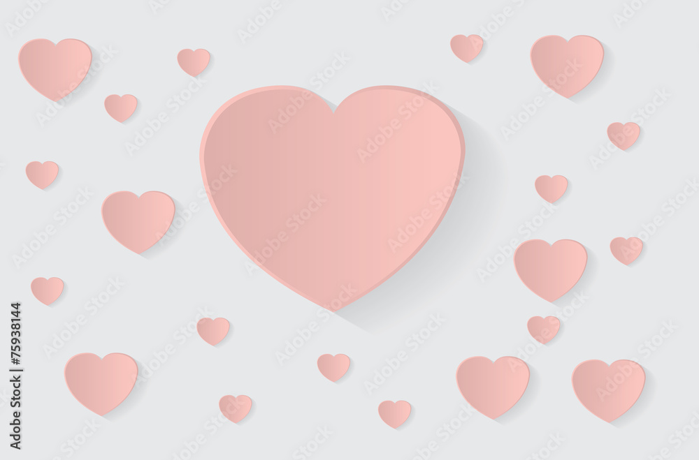 Hollow pink heart background with a big heart for text in it