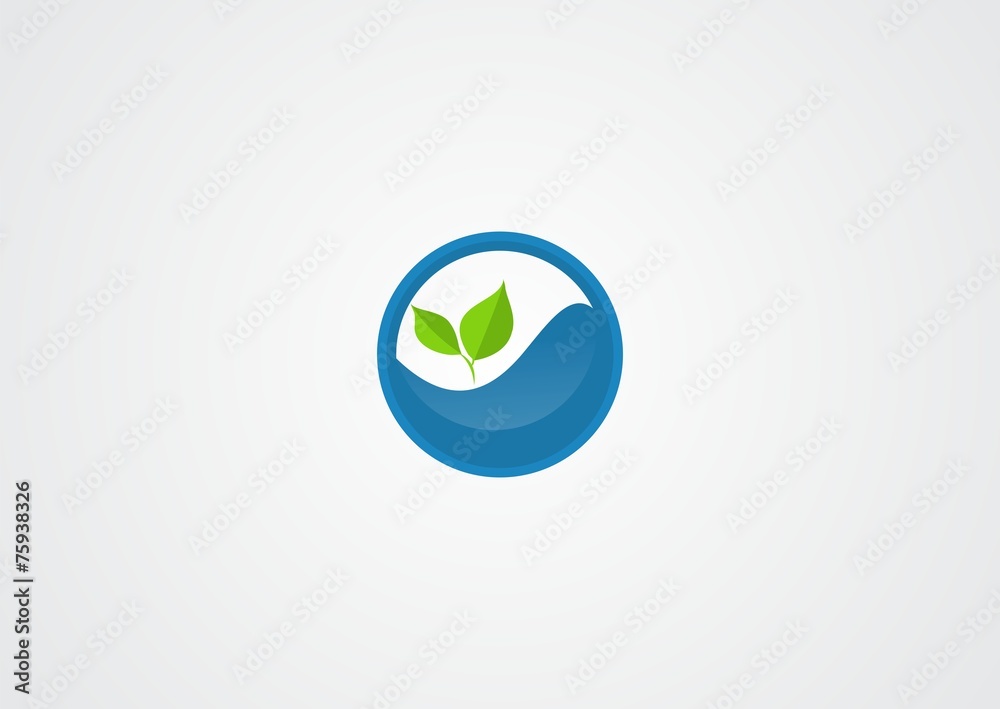 green leaves and water logo vector green leaves and water logo vector