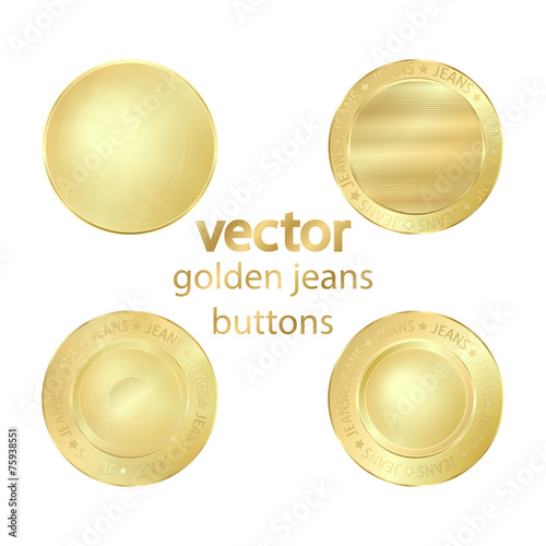 gold vector jeans buttons
