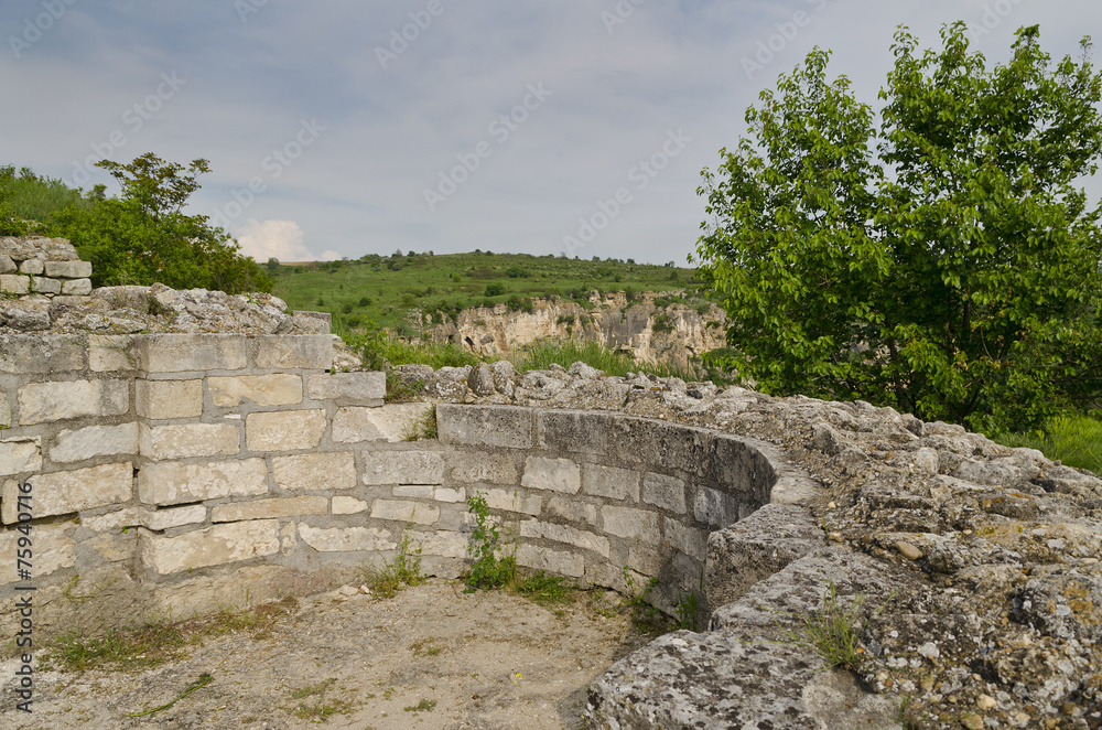 Ancient ruins of a medieval fortress