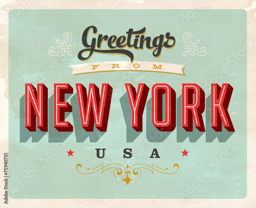 Vintage Touristic Greeting Card - Vector EPS10