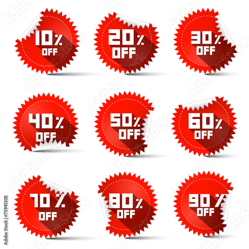 Ten to Ninety Percent Off Red Labels
