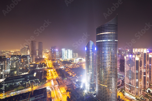 skyline,buildings and cityscape of modern city,hangzhou,during s