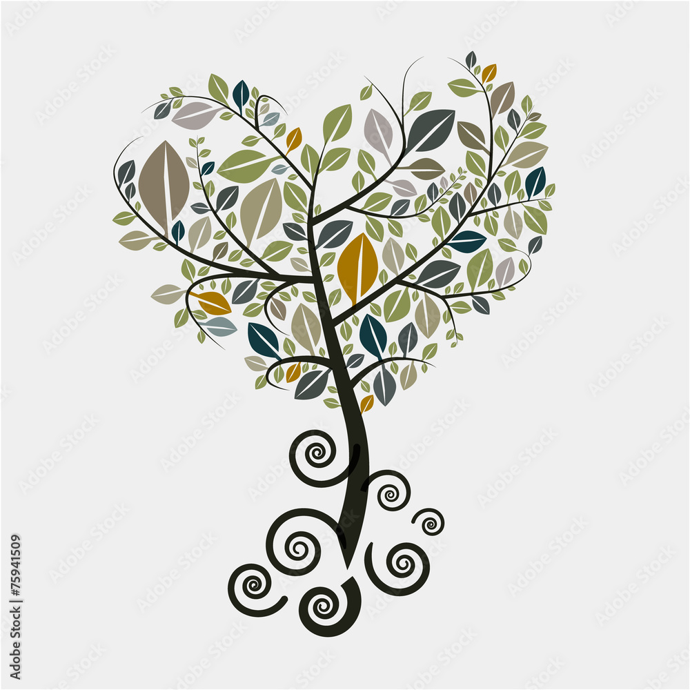 Tree Vector Symbol with Curled Roots
