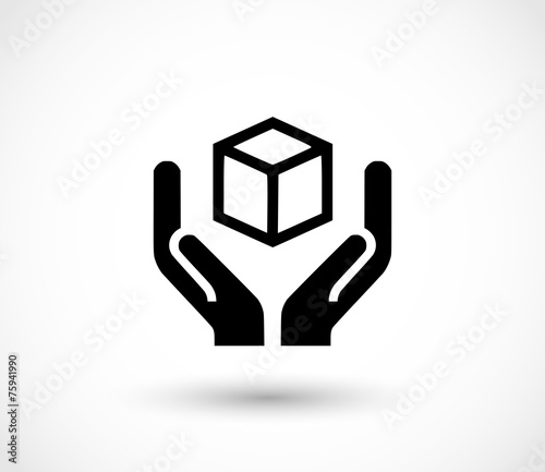 Handle with care icon vector