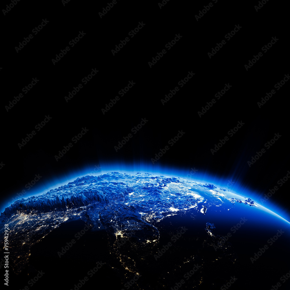 Fototapeta premium South east Asia city lights at night