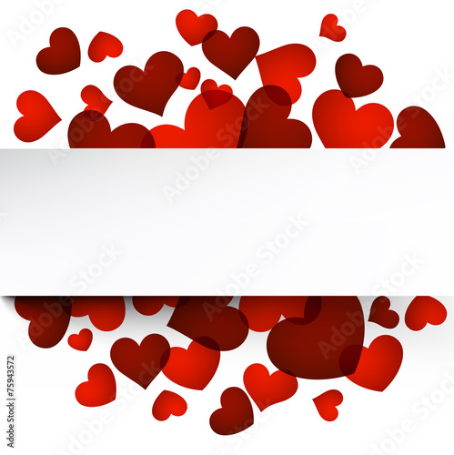 Valentine's background with red hearts.