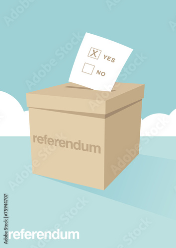 A ballot box for voting in a referendum