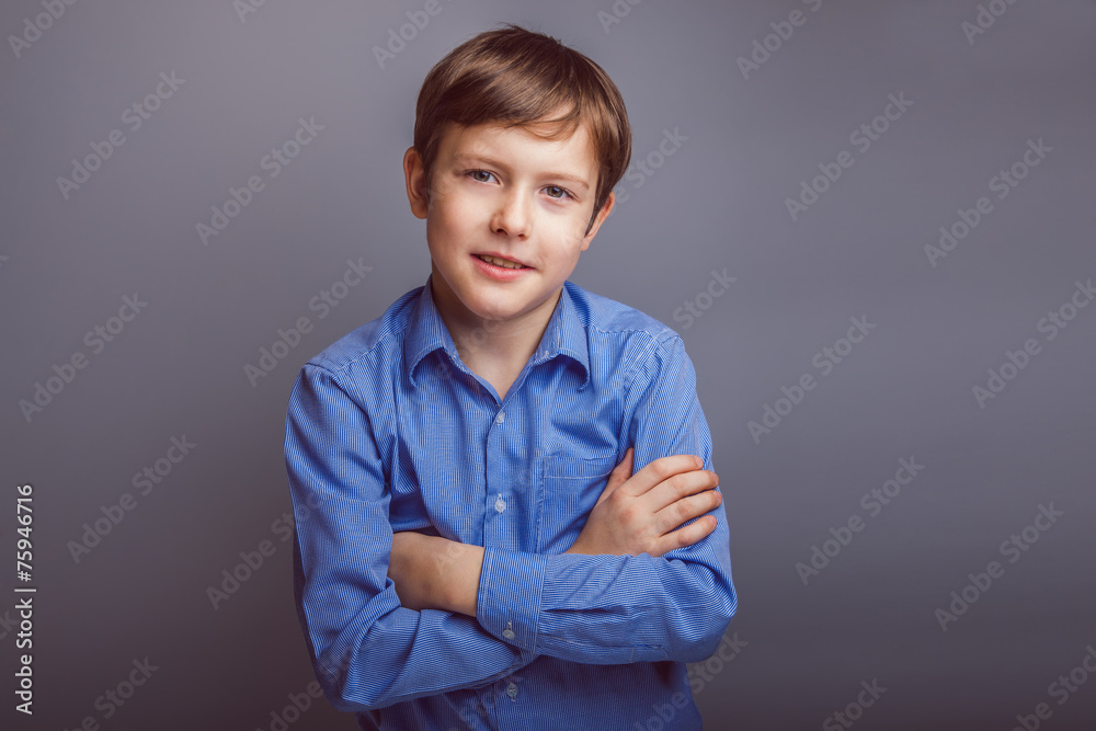 teenager boy brown hair European appearance smiles experiencing teenager boy brown hair European appearance smiles experiencing