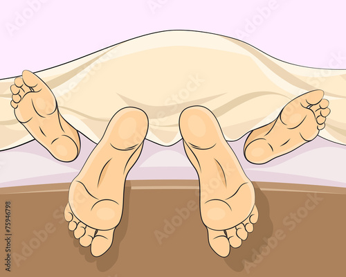 Young couple in the bed