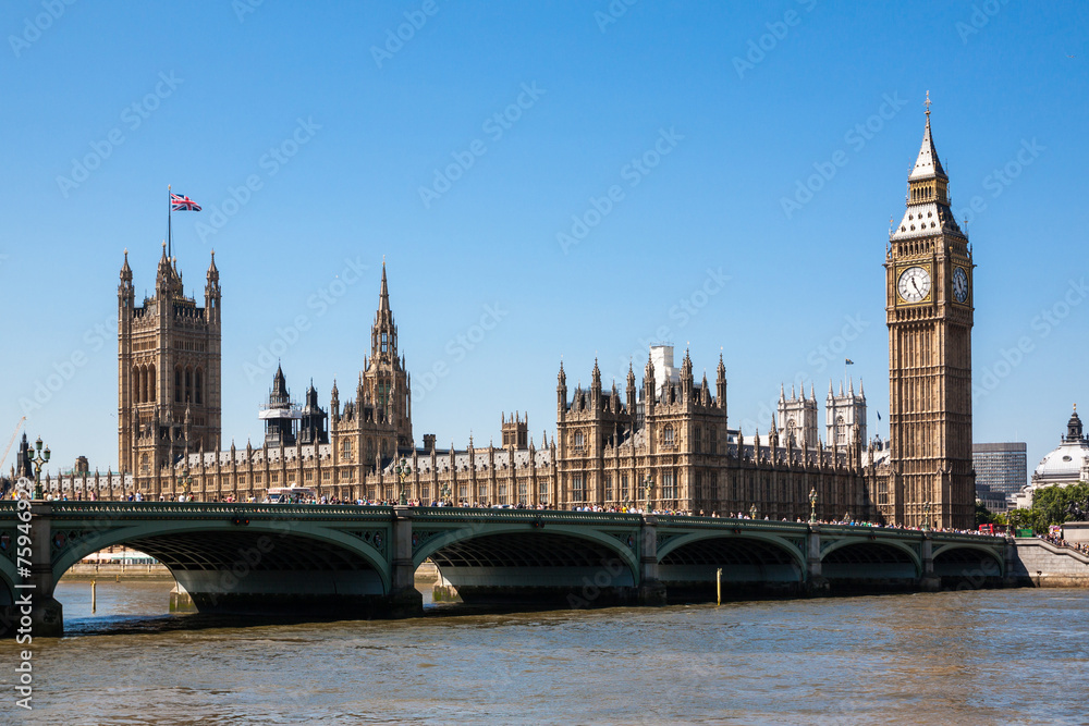 Naklejka premium Houses of Parliament and Big Ben, London