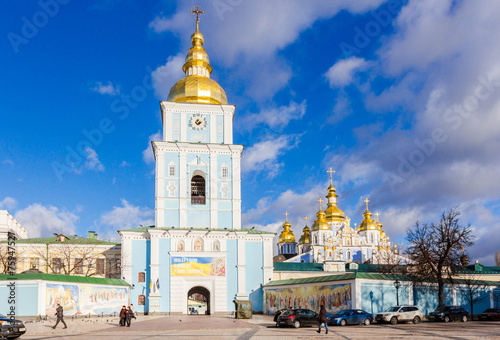 A view of the Saint Michael Church in Kiev at during winter day