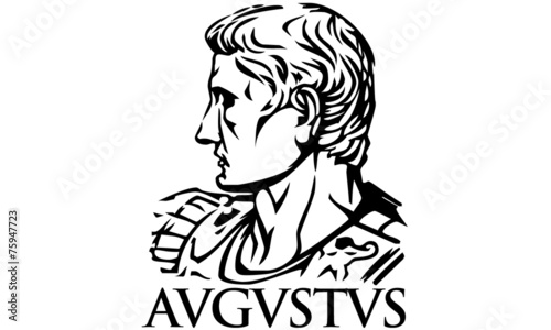 Vetor del emperador Augustus - Augusto romano. Ilustración Vectorial del Emperador Romano Augusto en Estilo Clásico