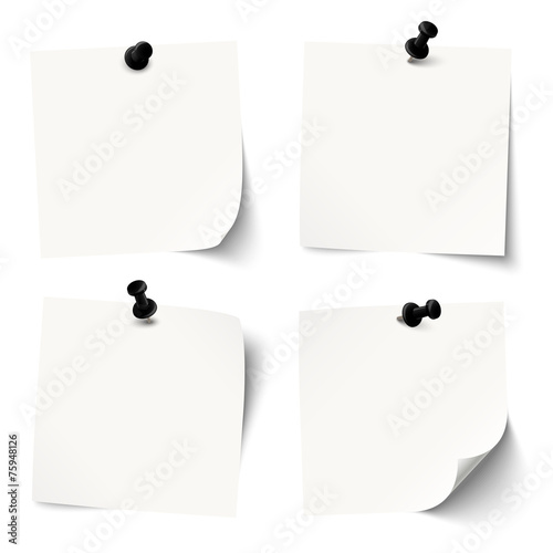 collection of colored sticky papers with black pin needle