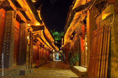 Lijiang ancient  lonely  desolate in night