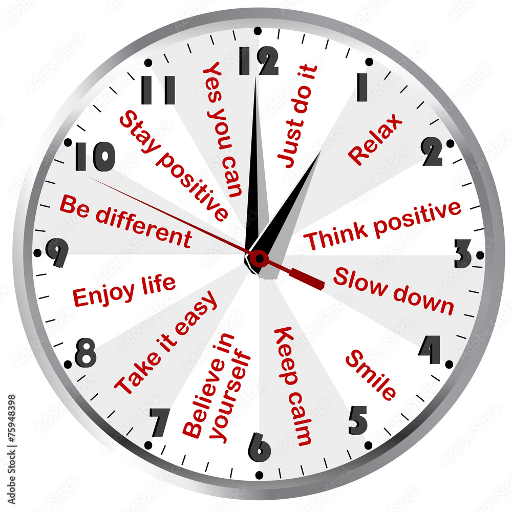 Clock with motivational and positive thinking messages Clock with motivational and positive thinking messages