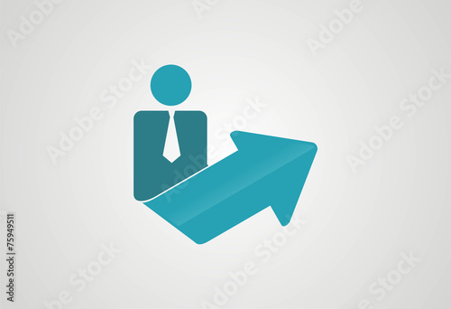 Arrow business man logo vector