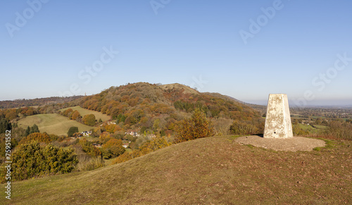 Fotografi Trig Point atop Chase End Hill, Malvern Hills