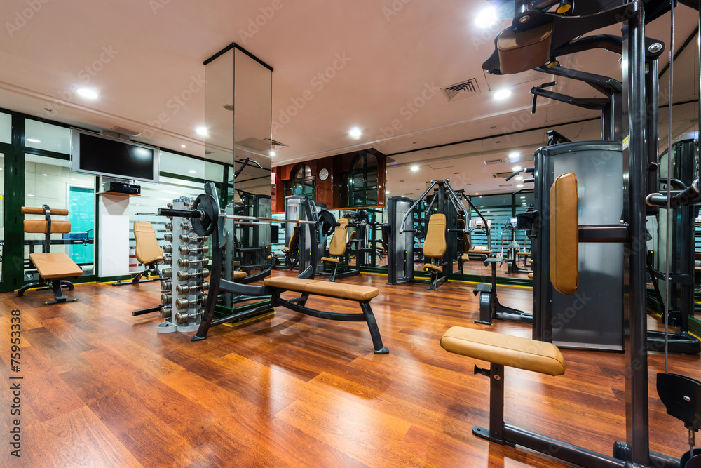 Fototapeta premium Gym interior with equipment