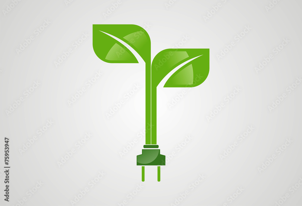 green eco electric plug logo vector green eco electric plug logo vector