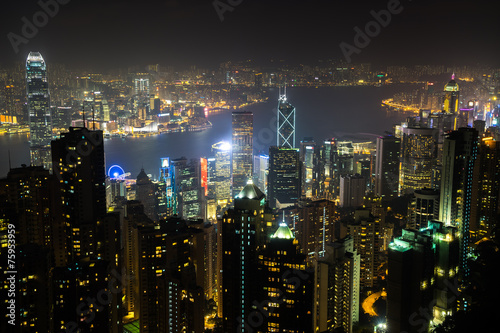 Nightview from Victoria Peak in Hong Kong (香港 ビクトリアピーク夜景)