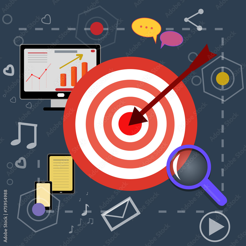 strategy planning icons with bright pictures strategy planning icons with bright pictures