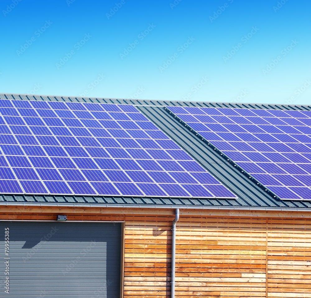 Fototapeta premium Panneaux solaires en toiture