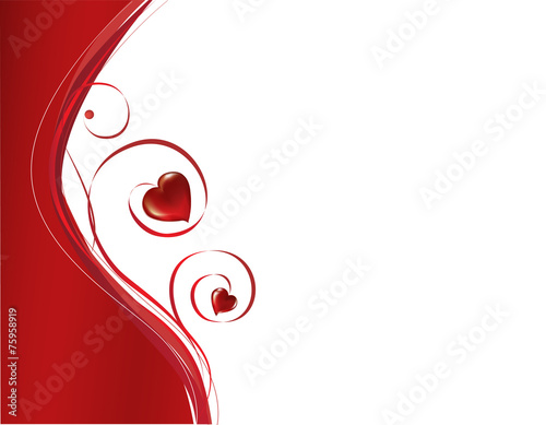 Background of red hearts. Vector illustration