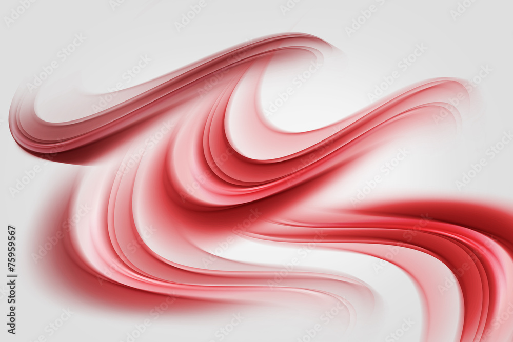 Elegant Red Waves - obrazy, fototapety, plakaty 