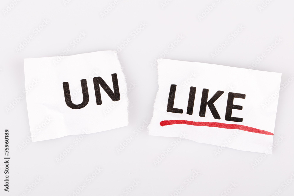 The word unlike changed to like on torn paper