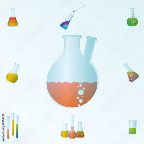 Vector test tube with liquid