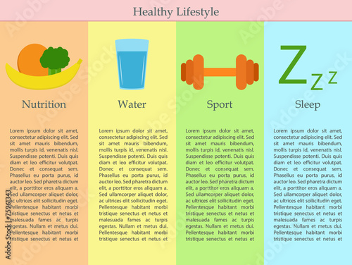 Infographics of healthy lifestyle