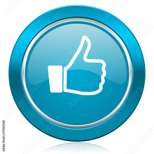 like blue icon thumb up sign